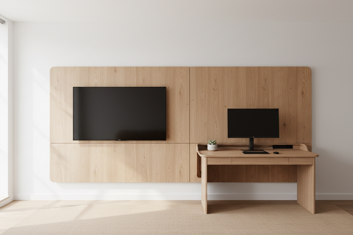 生活感を消す鍵は配線にある。テレビ壁とデスクを美しく見せる収納術
