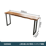 【カウンターテーブル・バーテーブル】モダン シンプル 天然木無垢材 エコ塗装 耐荷重 アイアンフレーム 選べる5サイズ＆チェアセット（140cm/160cm/180cm/200cm/220cm 単品・セット選択可）