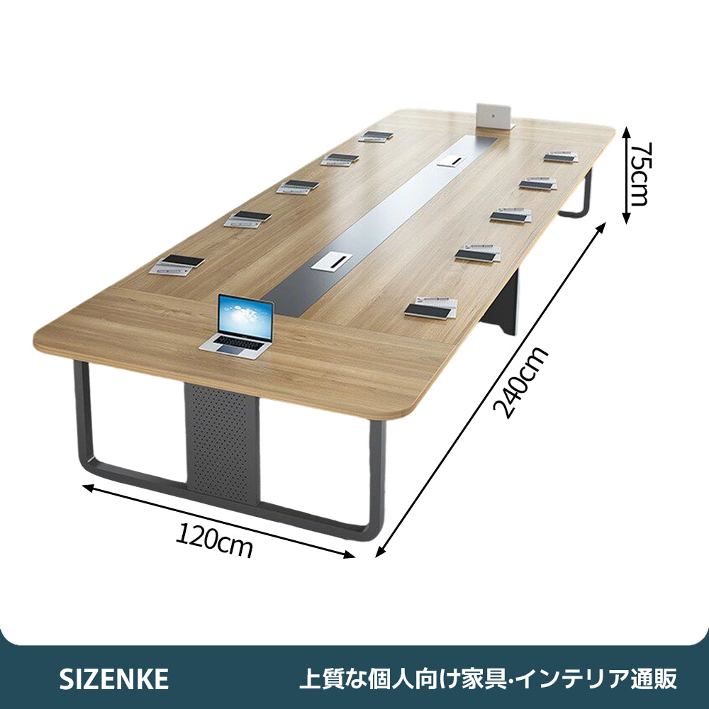 【ミーティングテーブル】スタイリッシュなデザイン・配線収納付き・4色×11サイズ展開