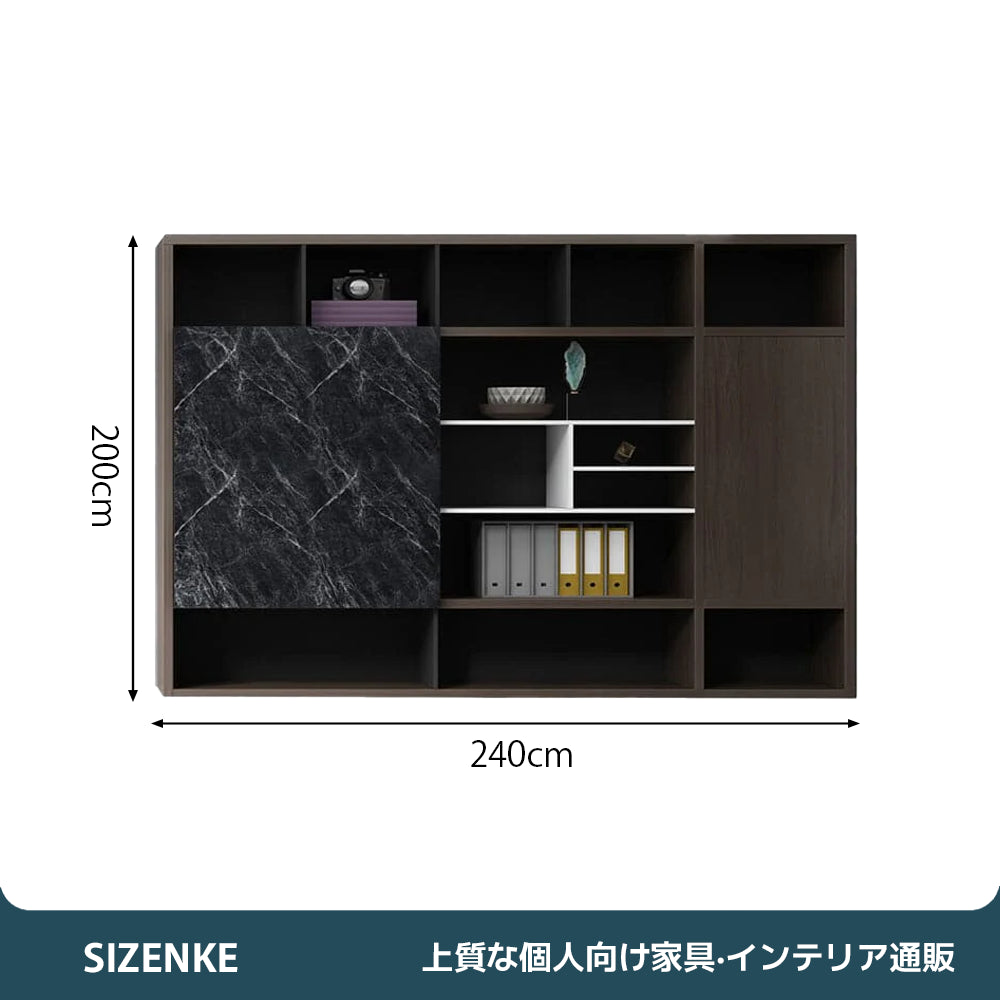 【エグゼクティブデスク】スタイリッシュな斜めパネル脚 50mm厚天板 選べる6サイズ・3色・大型キャビネットセット可