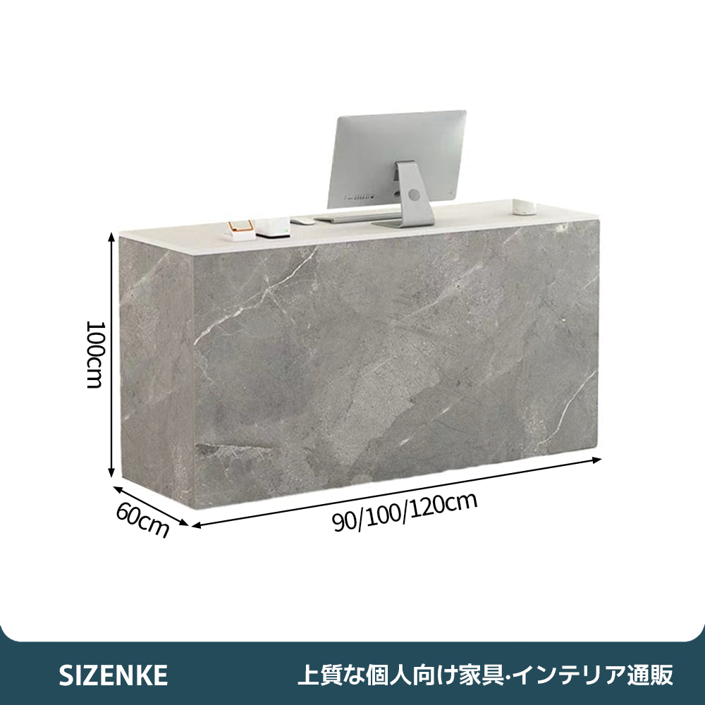 【受付カウンター】北欧風の温かい木目調デザイン 多機能収納・鍵付き引き出し 選べる32色×3サイズ