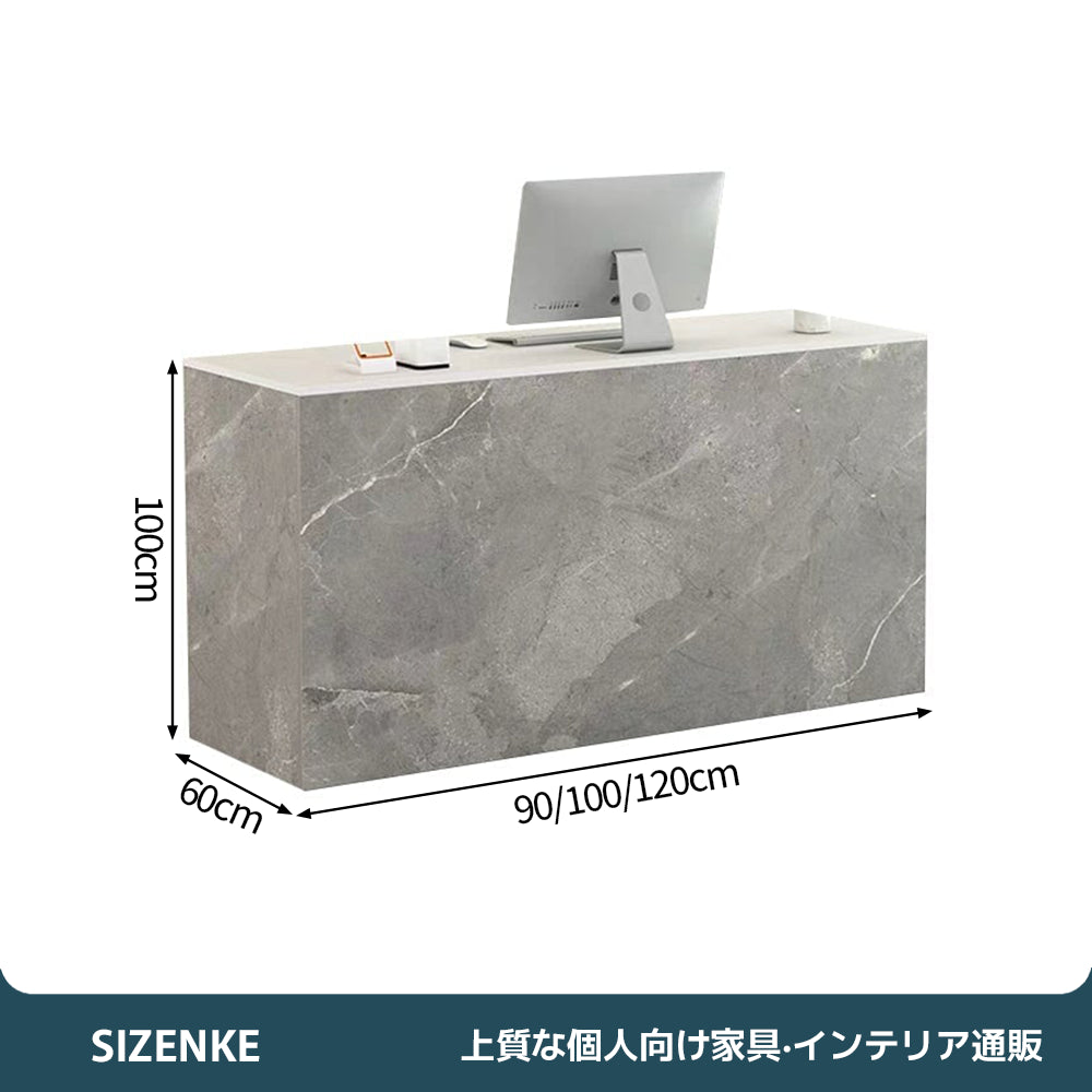 【受付カウンター】北欧風の温かい木目調デザイン 多機能収納・鍵付き引き出し 選べる32色×3サイズ