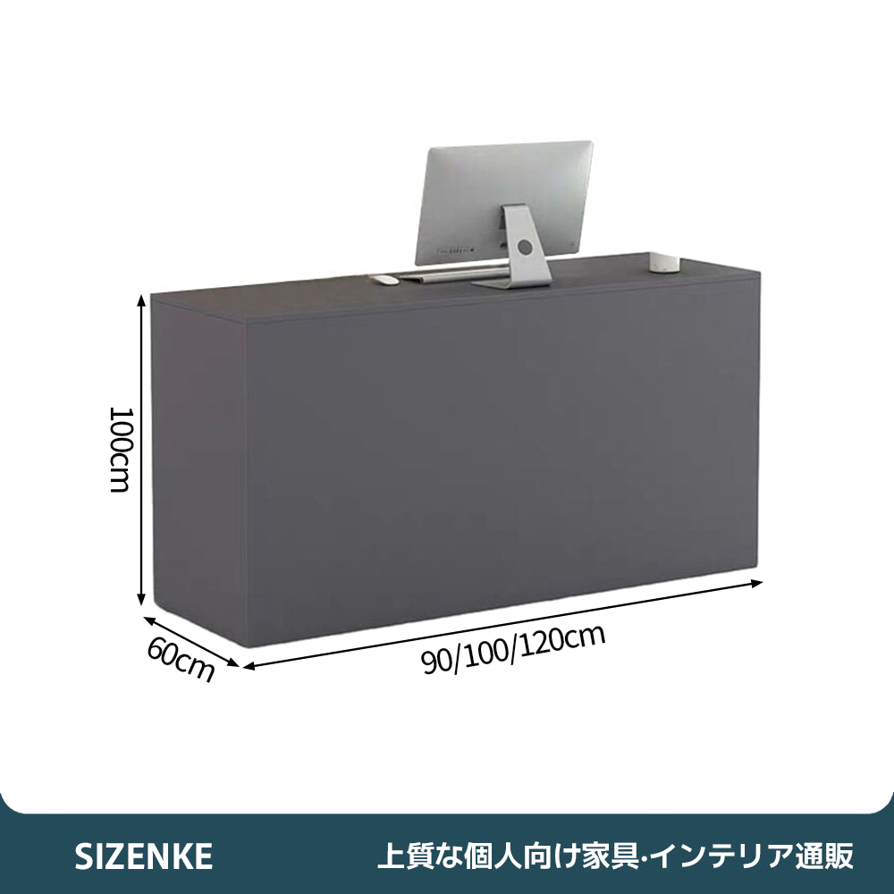 【受付カウンター】北欧風の温かい木目調デザイン 多機能収納・鍵付き引き出し 選べる32色×3サイズ