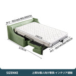 【ソファベッド】2 層構造クッション　独立コイルマット付き　ナチュラルファブリック　抗菌高反発ウレタン　6 カラー・複数サイズ選択可