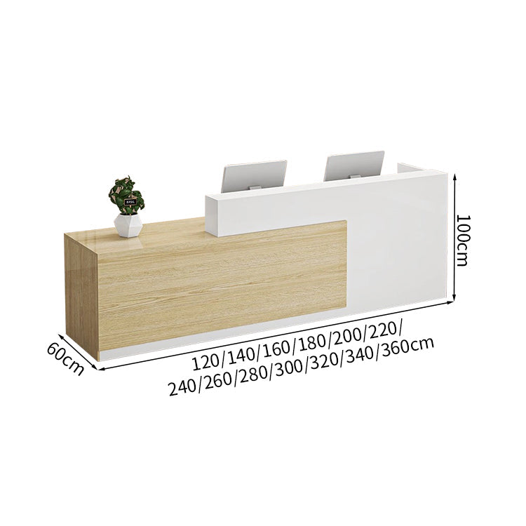 【メラミン化粧板受付カウンター】上部天板・鍵付き引き出し付き プライバシー配慮設計 エコ素材 選べる8色・多サイズ オフィス・店舗用