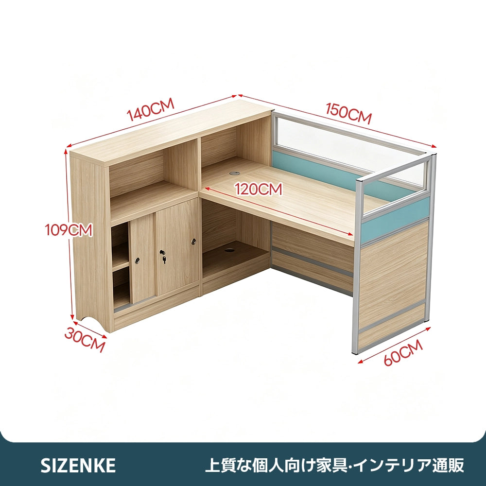 【多機能オフィスデスク】自由カスタマイズ・大容量収納 3段引き出し・PC収納スペース付き アルミ縁取り間仕切り 多ケーブル穴設計 オフィス・在宅用