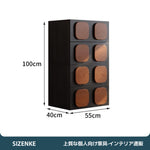 【キャビネット・飾り棚】チェスト 木製 収納棚 組み合わせ 自由 ビスケット チョコレートデザイン フレンチレトロ調 モジュール式 フラット隠し取っ手 引き出し 開き戸 多機能テレビ台 サイドボード（ブラック+ブラウン 55×40×50cm 単品・複数セット選択可）