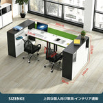 【オフィスデスク】一体型間仕切り + 大容量サイド収納キャビネット スチール頑丈フレーム 6 カラー展開多サイズ執務机