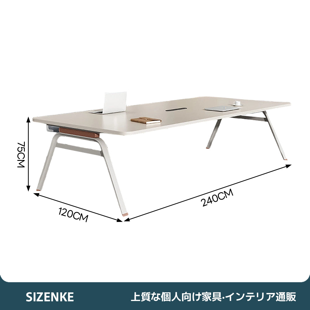 【会議テーブル】シンプル　ワイド天板　角丸加工　厚肉スチール脚　高耐荷重　7サイズから選べる