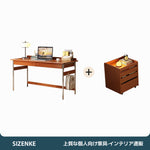 【デスク】天然木ゴムノキ×ステンレス脚 落下防止ガード付き 選べる4つの組み合わせ・3サイズ
