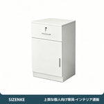 【受付カウンター】シックな大理石調デザイン PC収納・シリンダー錠付き 選べるサイズ